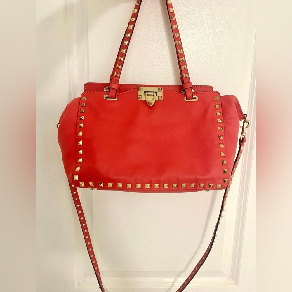 Valentino Garavani Rockstud Pink Small Tote Calfskin leather Bag - Picture 2 of 13